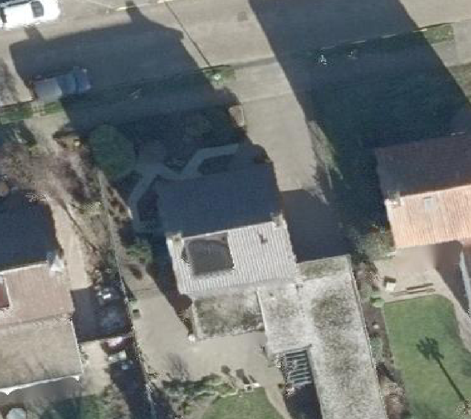 True ortho luchtfoto van Veghel met zicht op woning