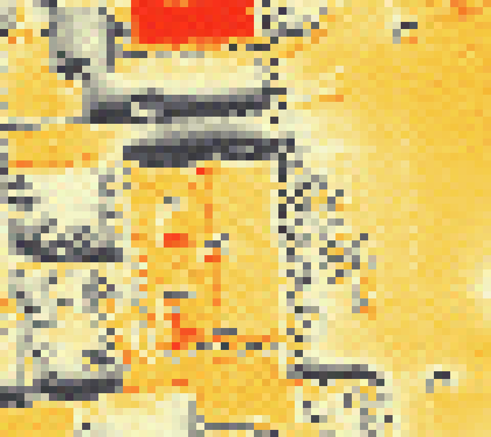 PV-irradiatie op daksegment ingezoomd met intensiteitsverdeling van zonlicht