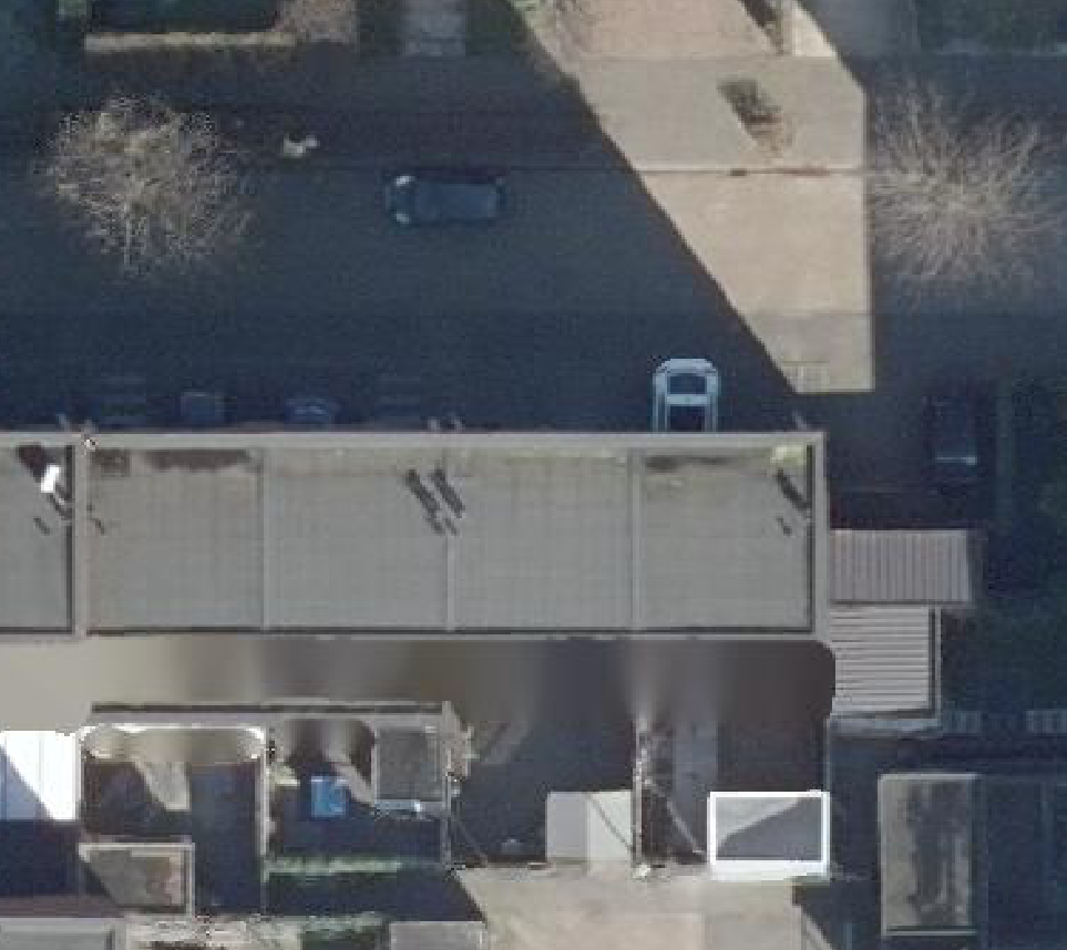 True ortho Luchtfoto op daksegment ingezoomd