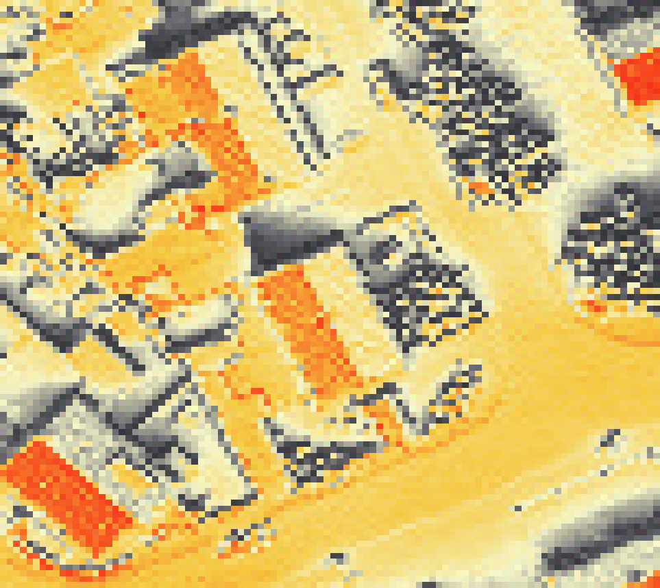 PV-irradiatie op daksegment met intensiteitsverdeling van zonlicht