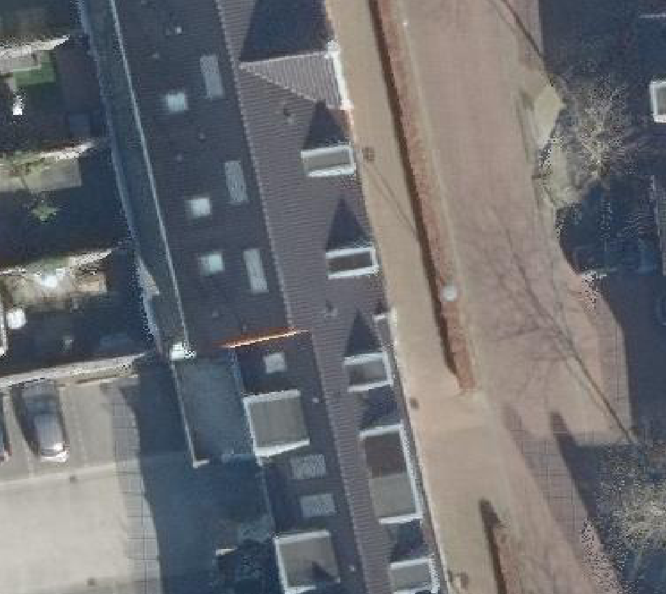 True ortho luchtfoto van Veghel met zicht op woning