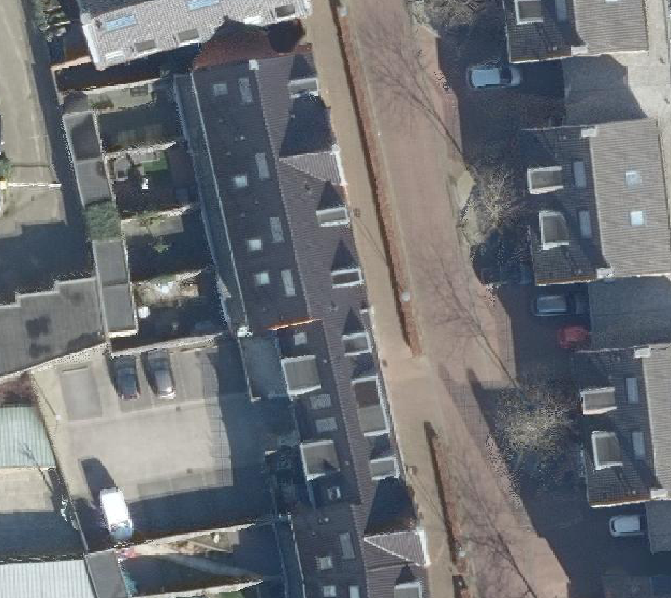 True ortho Luchtfoto op daksegment