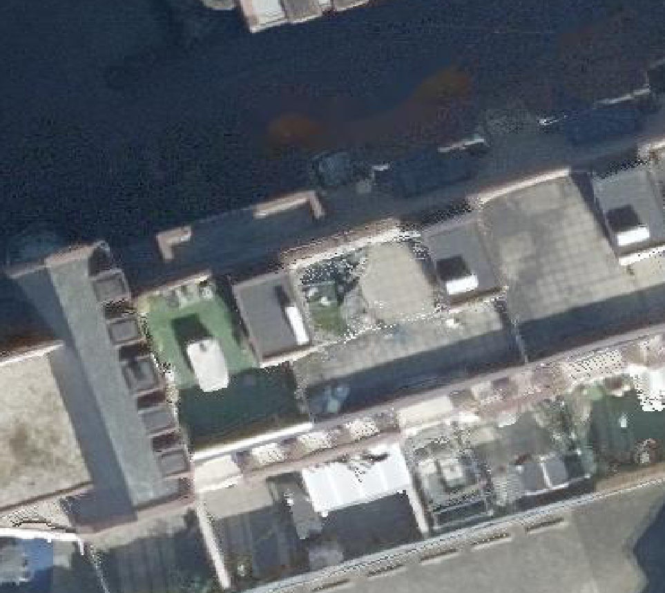 True ortho Luchtfoto op daksegment ingezoomd