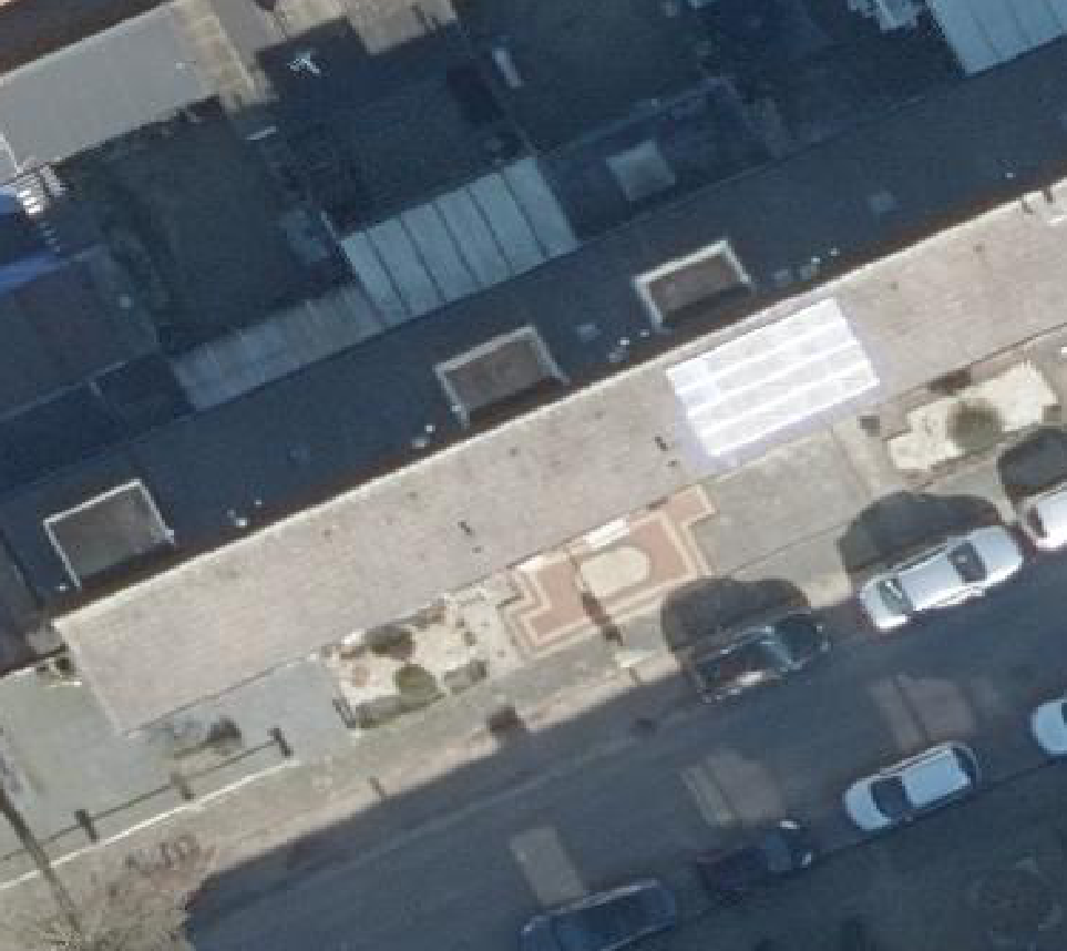 True ortho Luchtfoto op daksegment ingezoomd