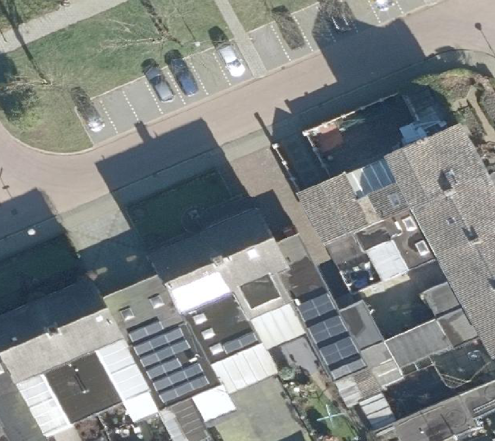 True ortho Luchtfoto op daksegment