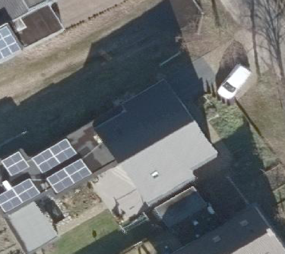 True ortho luchtfoto van Erp met zicht op woning