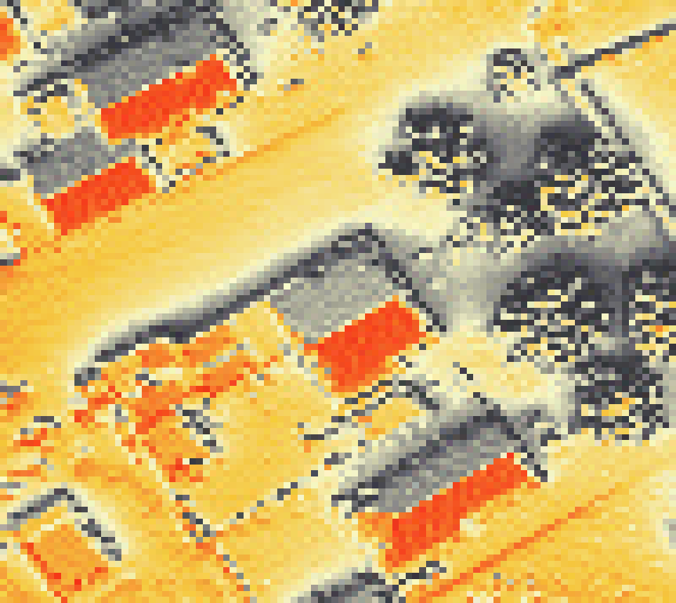 PV-irradiatie op daksegment met intensiteitsverdeling van zonlicht