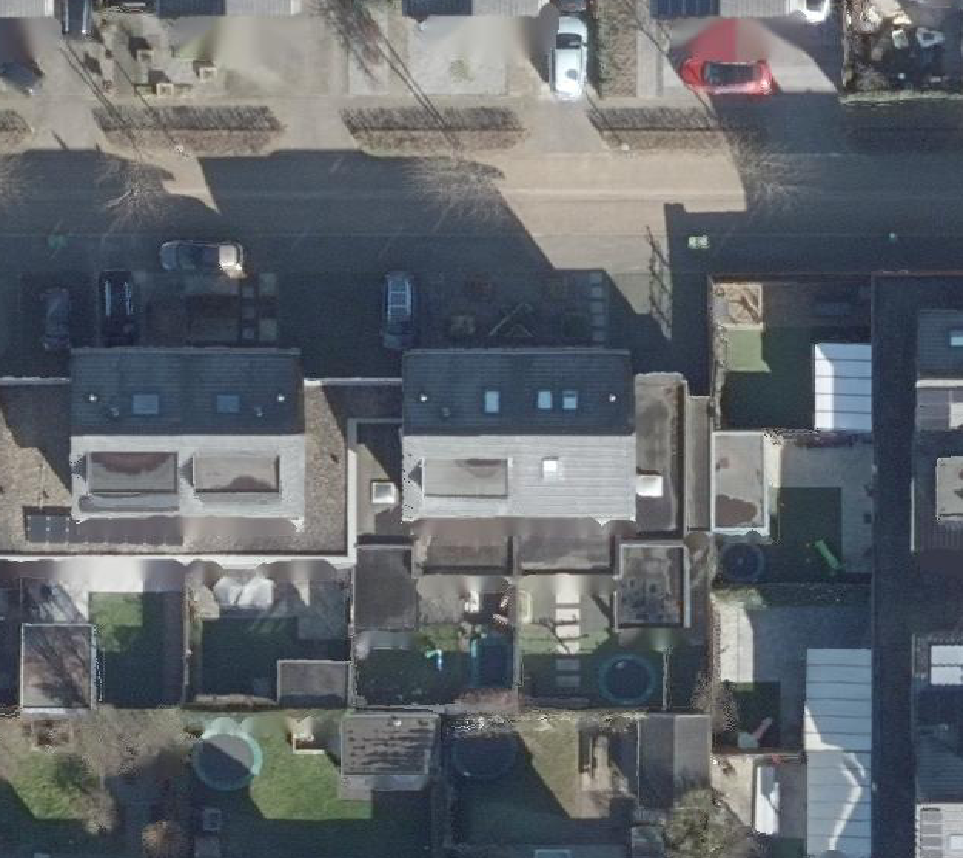 True ortho Luchtfoto op daksegment