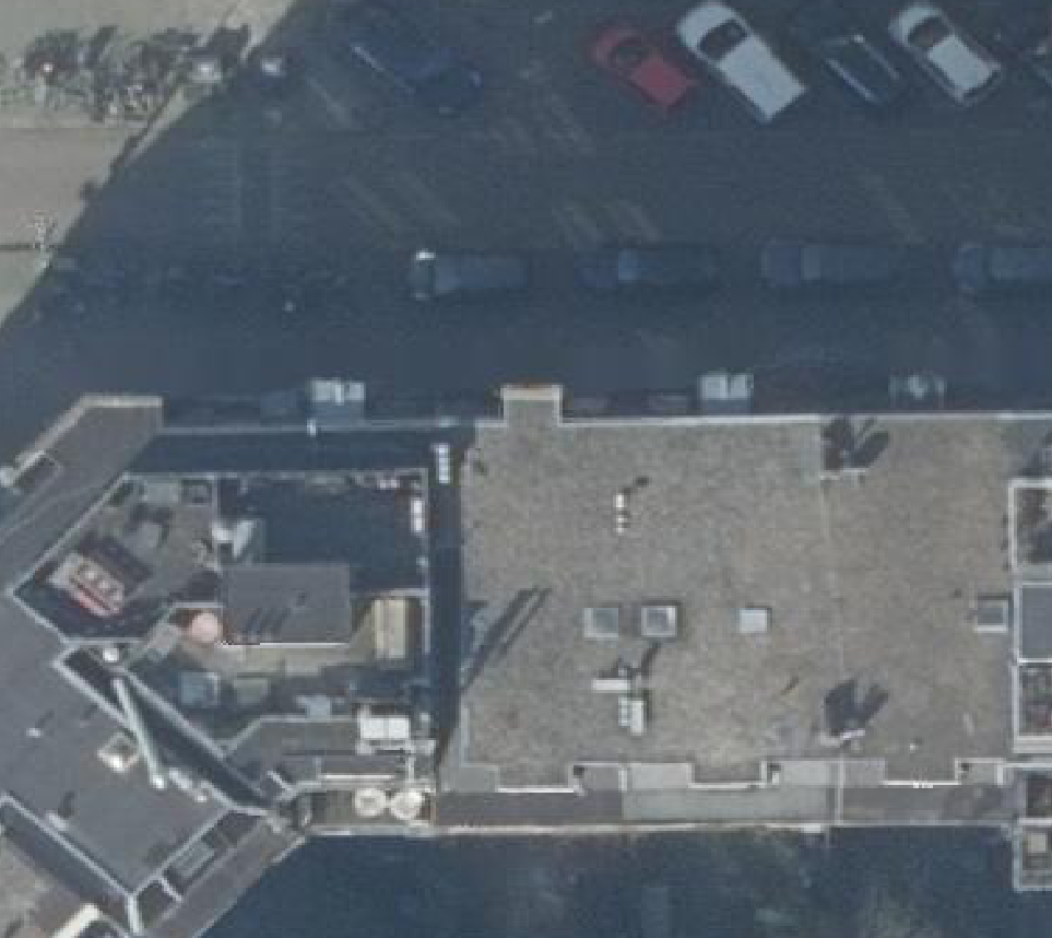True ortho Luchtfoto op daksegment ingezoomd
