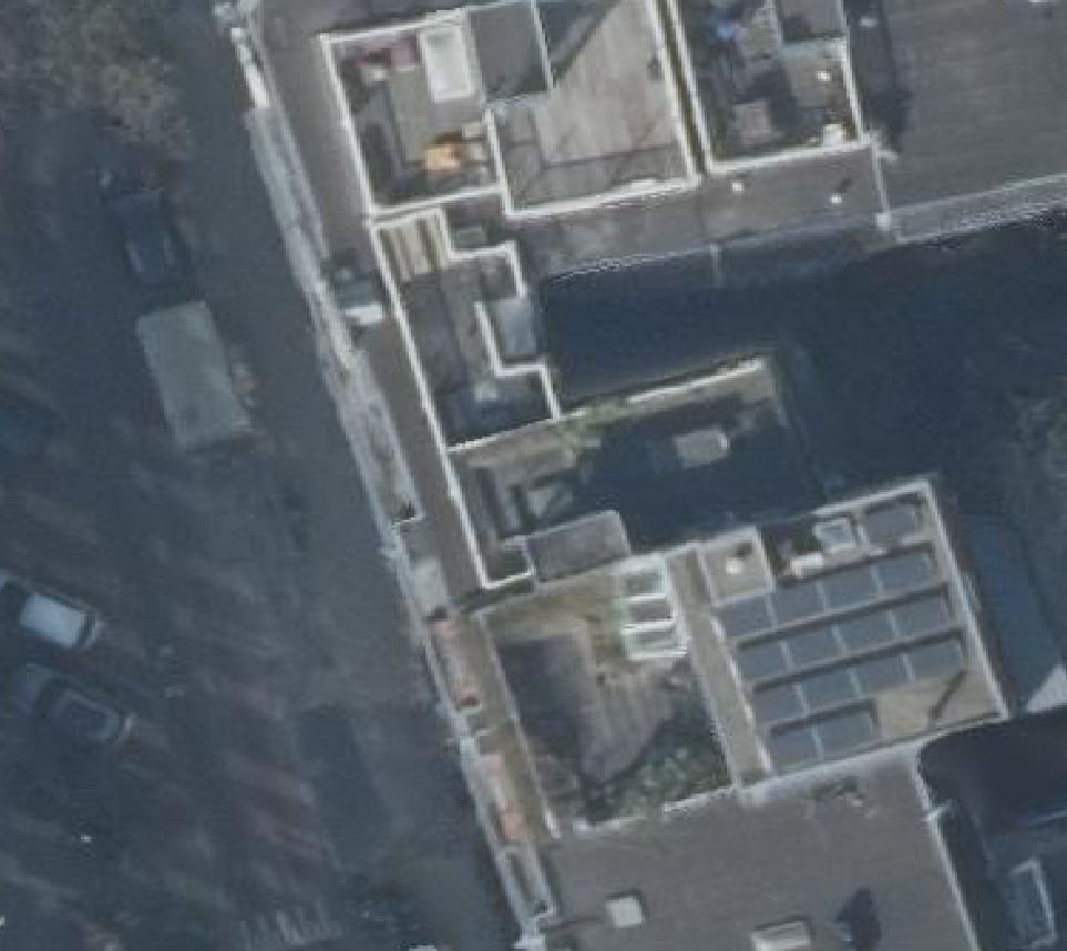 True ortho luchtfoto van Amsterdam met zicht op woning