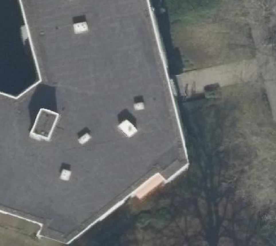 True ortho Luchtfoto op daksegment ingezoomd