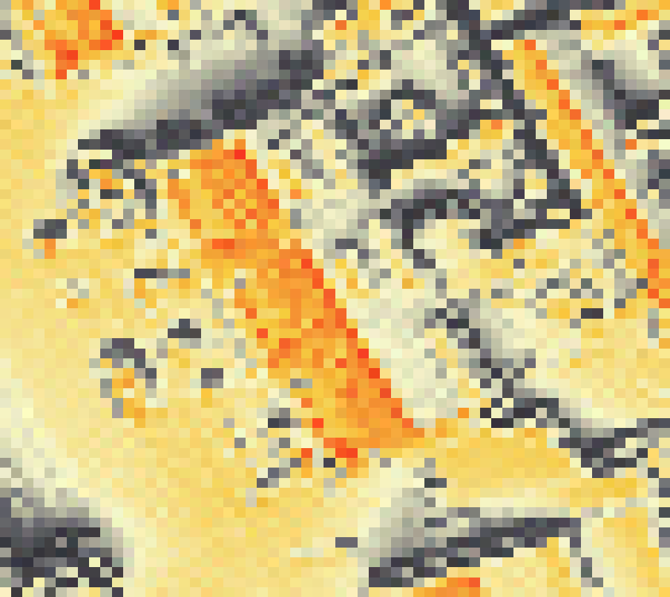 PV-irradiatie op daksegment ingezoomd met intensiteitsverdeling van zonlicht