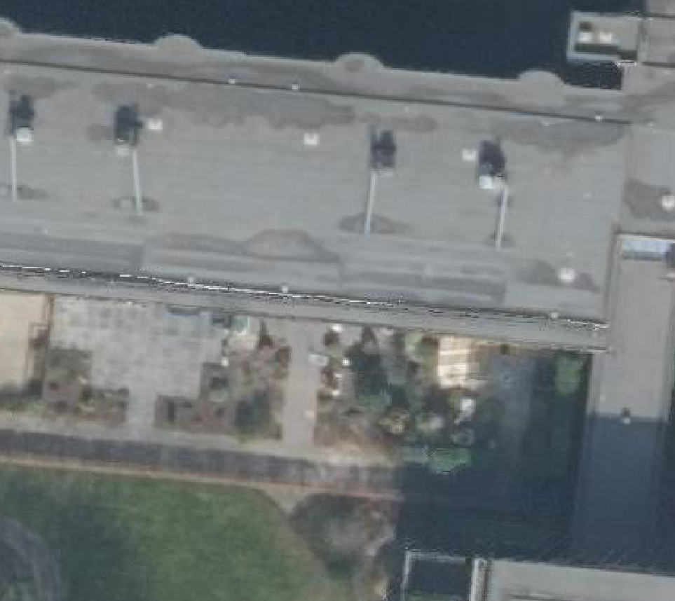 True ortho Luchtfoto op daksegment ingezoomd