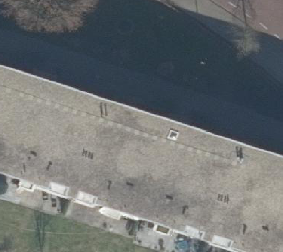 True ortho Luchtfoto op daksegment ingezoomd