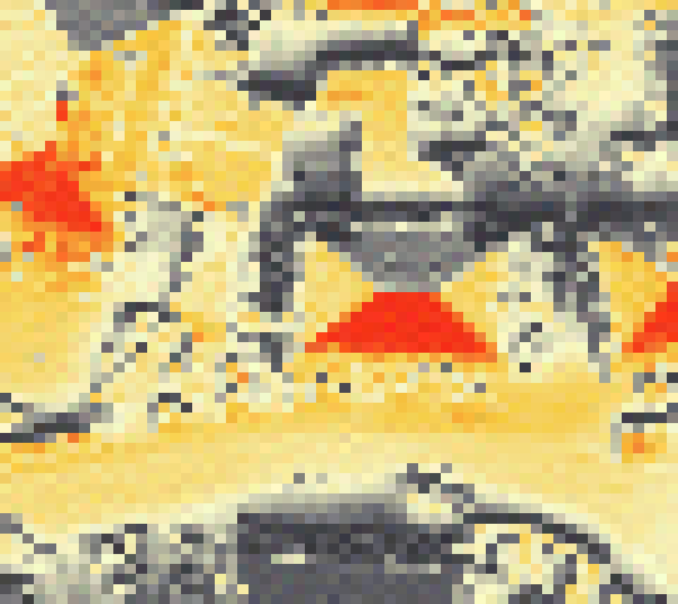 PV-irradiatie op daksegment ingezoomd met intensiteitsverdeling van zonlicht