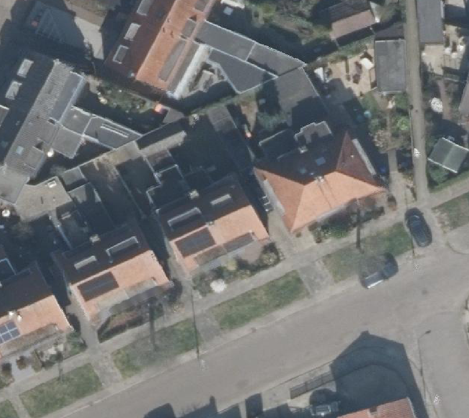 True ortho Luchtfoto op daksegment