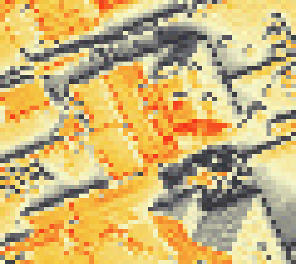 PV-irradiatie op daksegment ingezoomd met intensiteitsverdeling van zonlicht