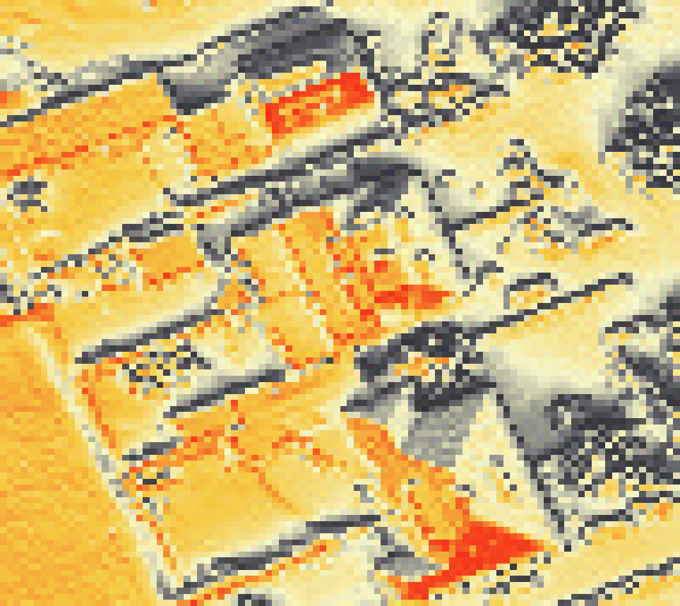PV-irradiatie op daksegment met intensiteitsverdeling van zonlicht