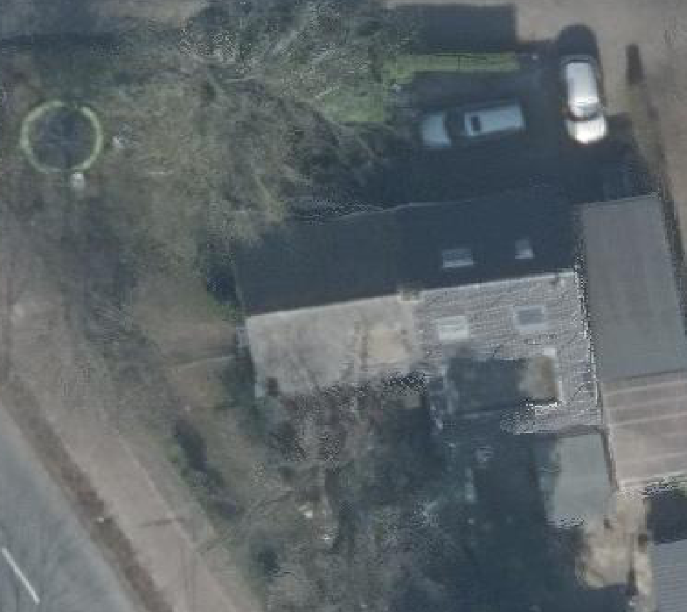 True ortho Luchtfoto op daksegment ingezoomd