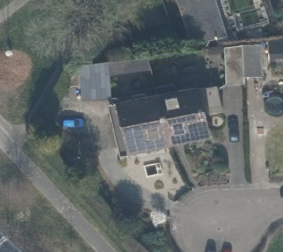 True ortho Luchtfoto op daksegment