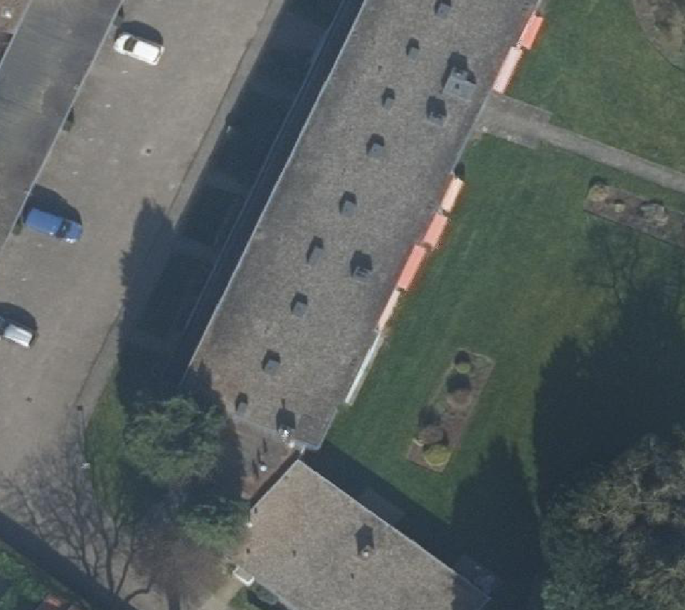 True ortho Luchtfoto op daksegment