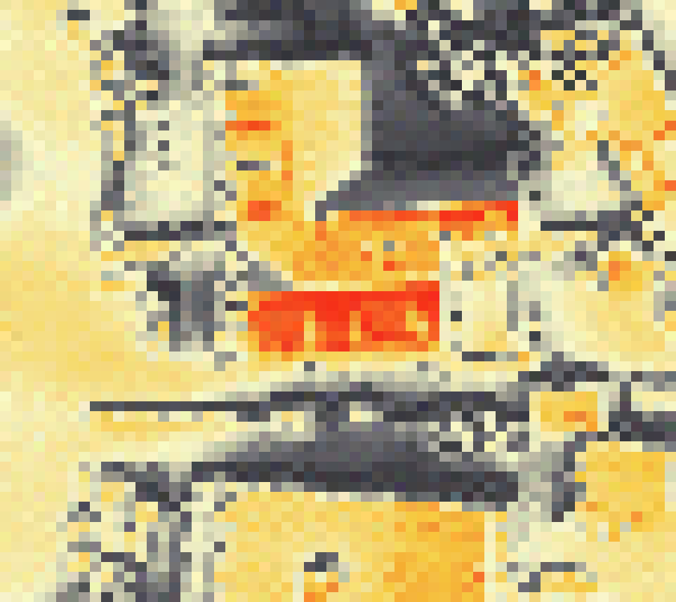 PV-irradiatie op daksegment ingezoomd met intensiteitsverdeling van zonlicht