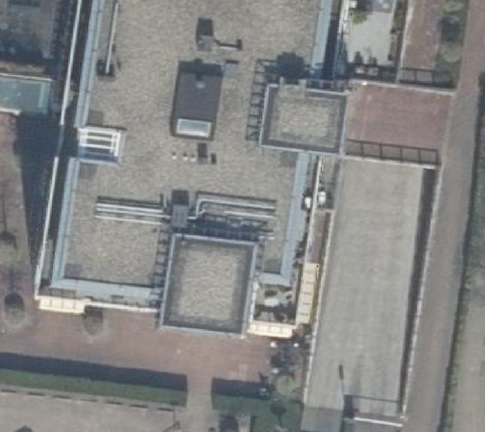 True ortho Luchtfoto op daksegment ingezoomd