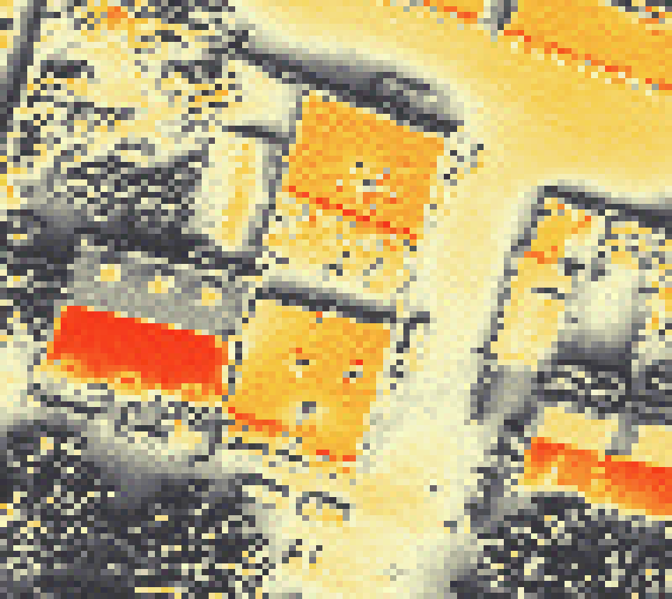 PV-irradiatie op daksegment met intensiteitsverdeling van zonlicht