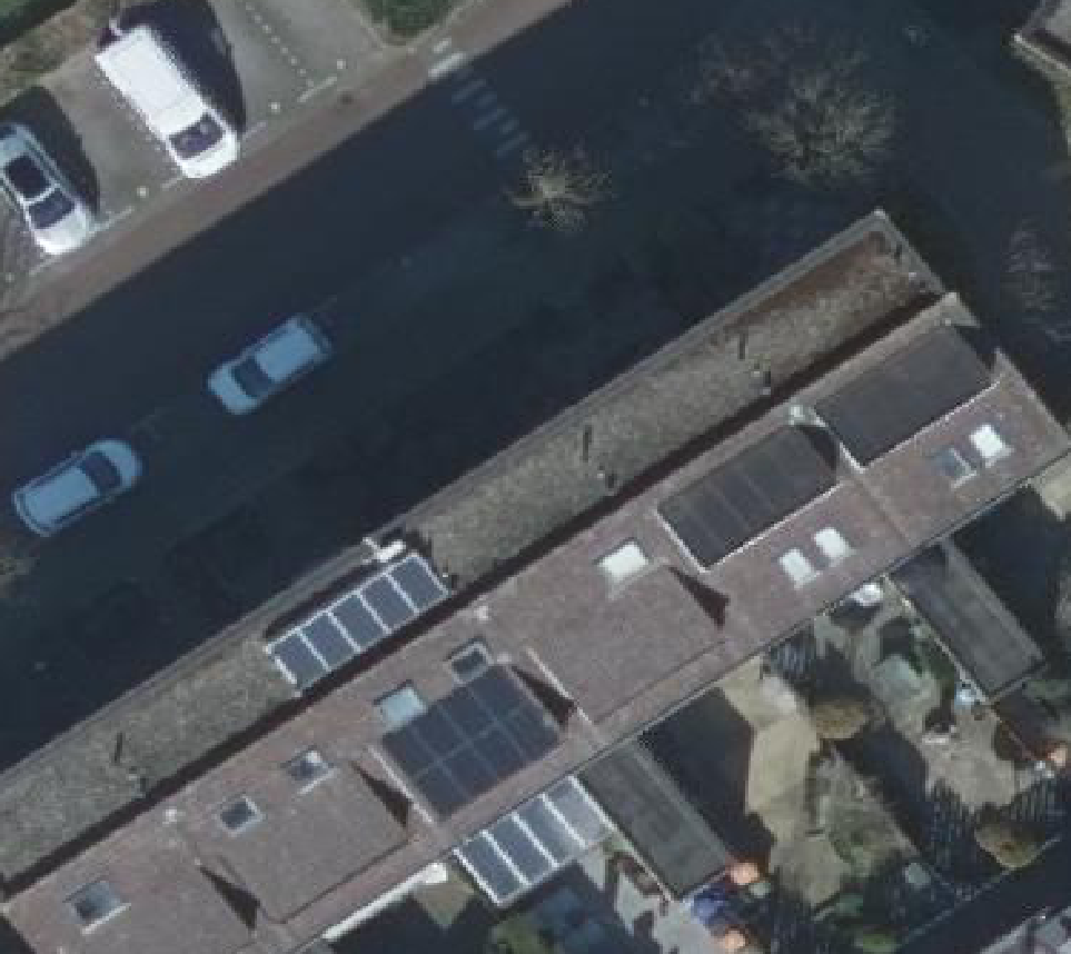True ortho luchtfoto van Dordrecht met zicht op woning