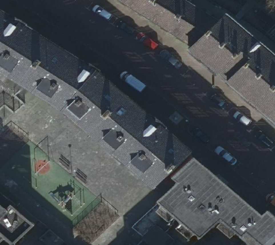 True ortho Luchtfoto op daksegment