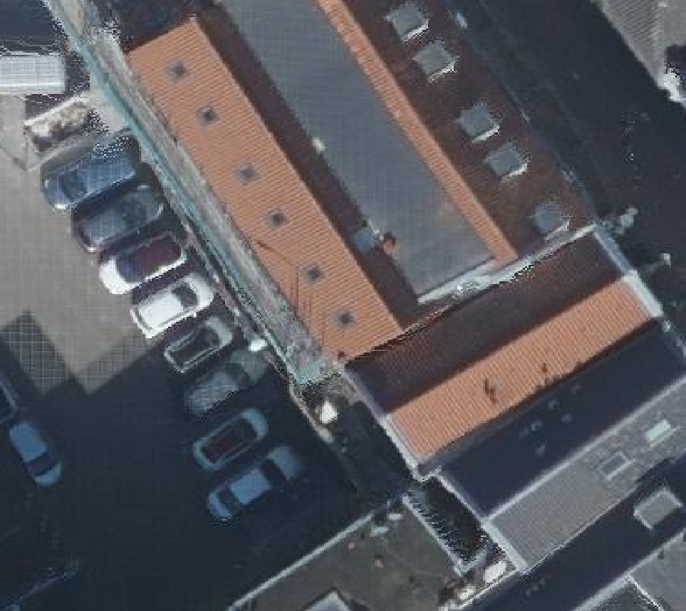 True ortho Luchtfoto op daksegment ingezoomd