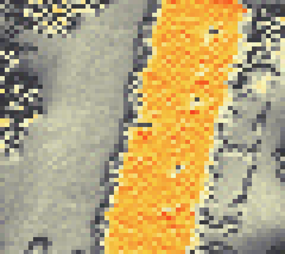 PV-irradiatie op daksegment ingezoomd met intensiteitsverdeling van zonlicht