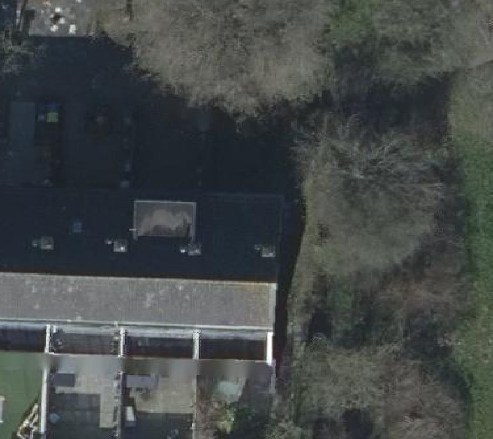 True ortho Luchtfoto op daksegment ingezoomd