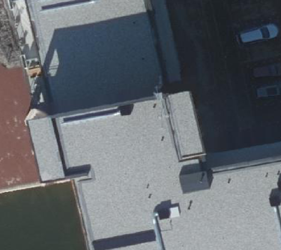 True ortho Luchtfoto op daksegment ingezoomd