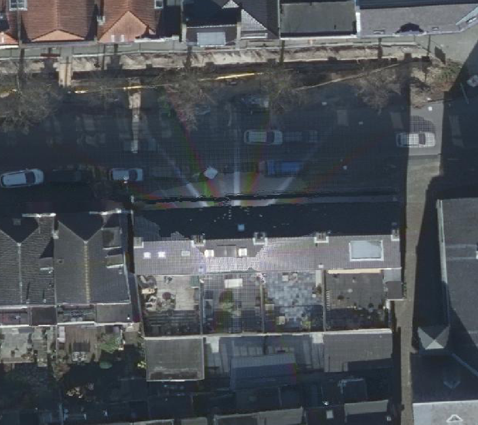 True ortho Luchtfoto op daksegment