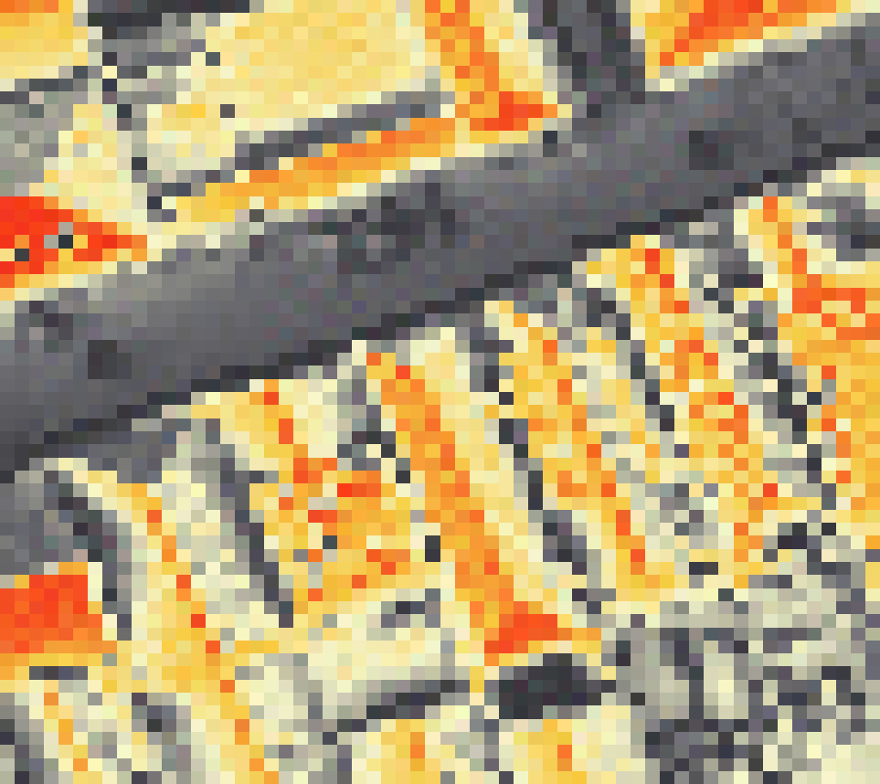 PV-irradiatie op daksegment ingezoomd met intensiteitsverdeling van zonlicht