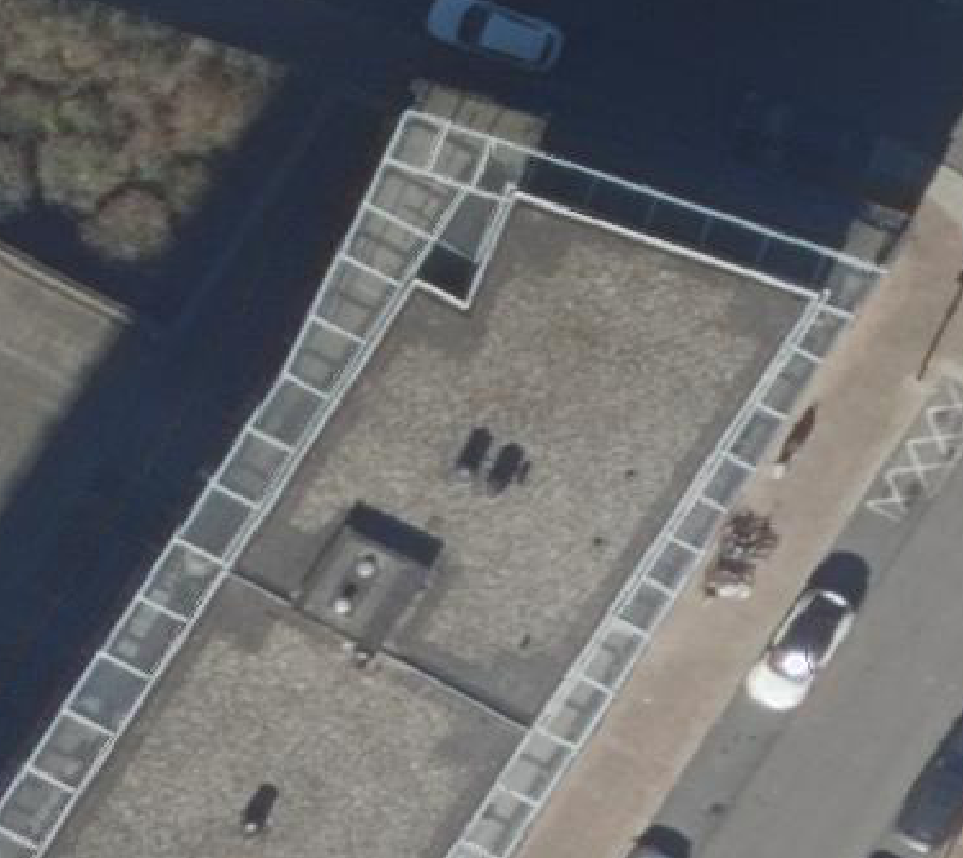 True ortho Luchtfoto op daksegment ingezoomd