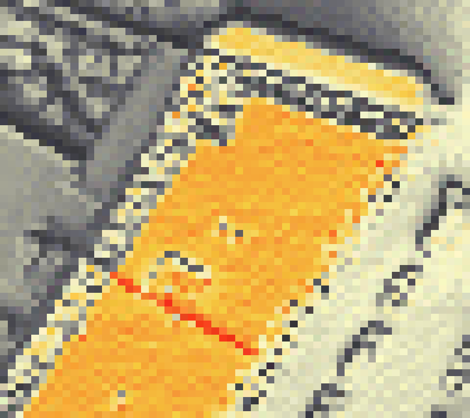 PV-irradiatie op daksegment ingezoomd met intensiteitsverdeling van zonlicht