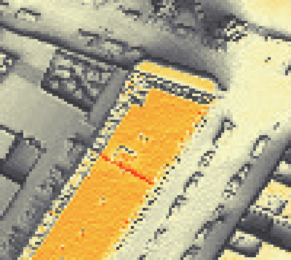 PV-irradiatie op daksegment met intensiteitsverdeling van zonlicht