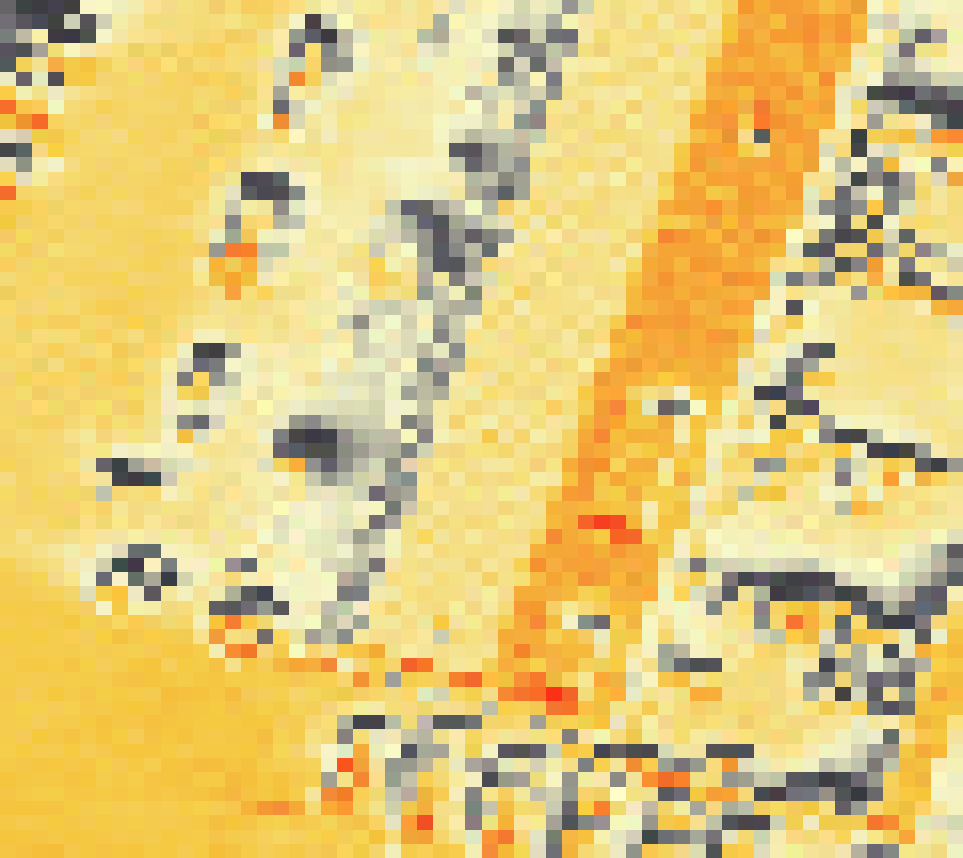 PV-irradiatie op daksegment ingezoomd met intensiteitsverdeling van zonlicht