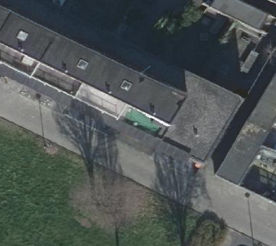 True ortho Luchtfoto op daksegment ingezoomd