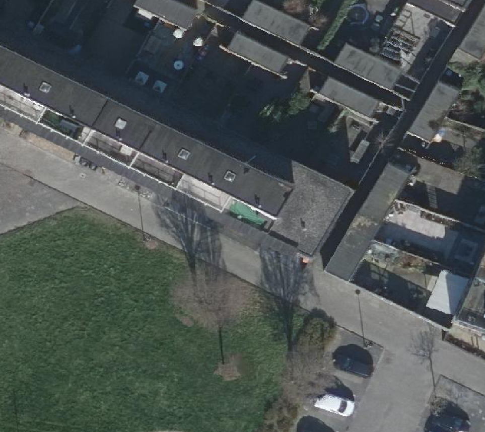 True ortho Luchtfoto op daksegment