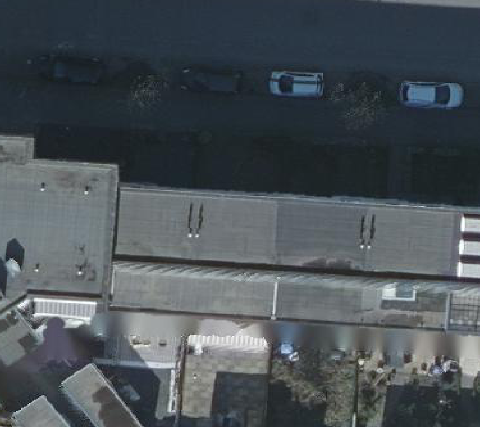 True ortho Luchtfoto op daksegment ingezoomd