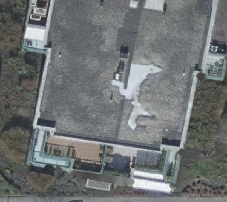 True ortho Luchtfoto op daksegment ingezoomd