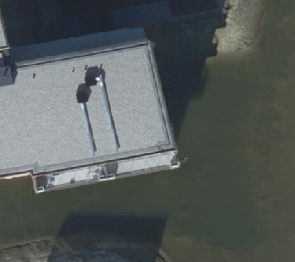 True ortho Luchtfoto op daksegment ingezoomd