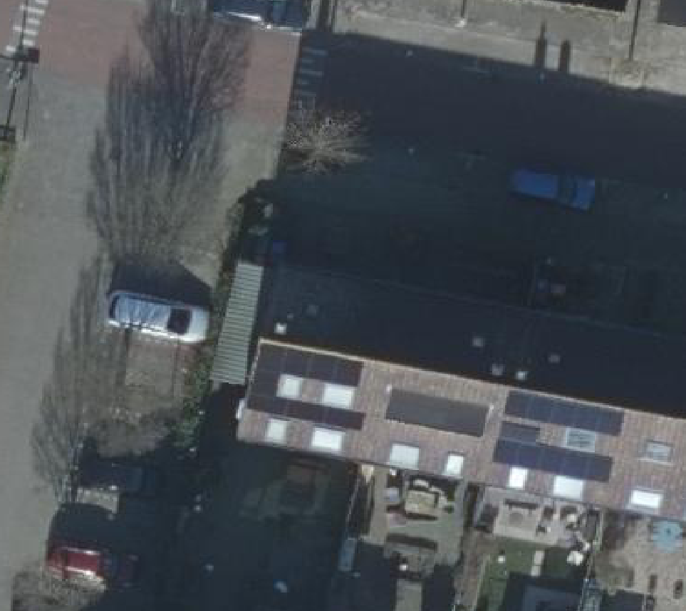 True ortho luchtfoto van Dordrecht met zicht op woning