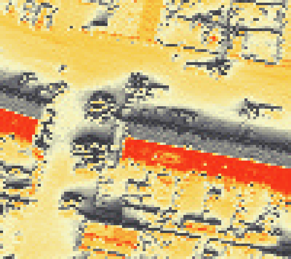 PV-irradiatie op daksegment met intensiteitsverdeling van zonlicht