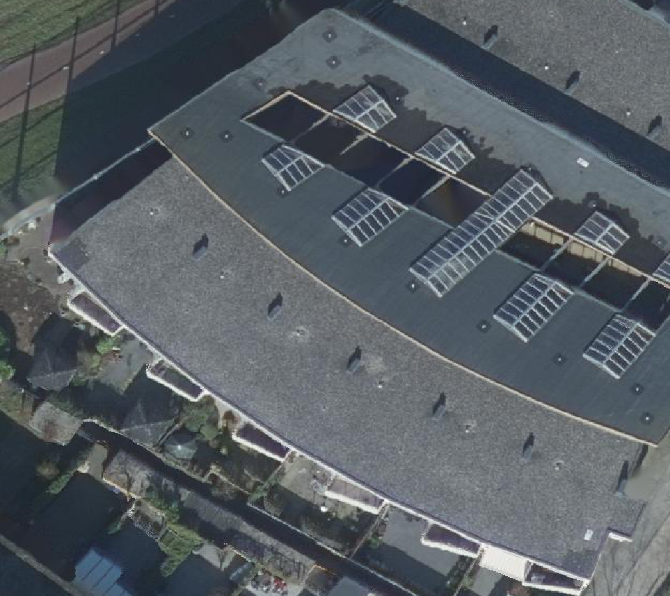 True ortho Luchtfoto op daksegment