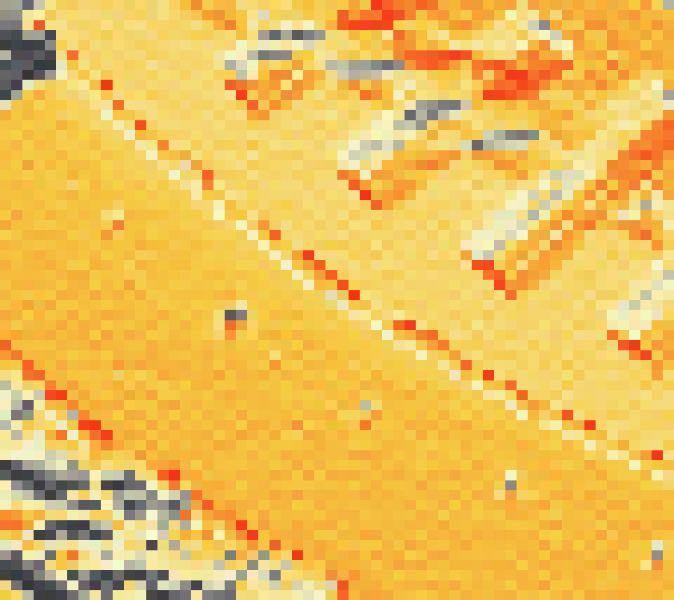 PV-irradiatie op daksegment ingezoomd met intensiteitsverdeling van zonlicht