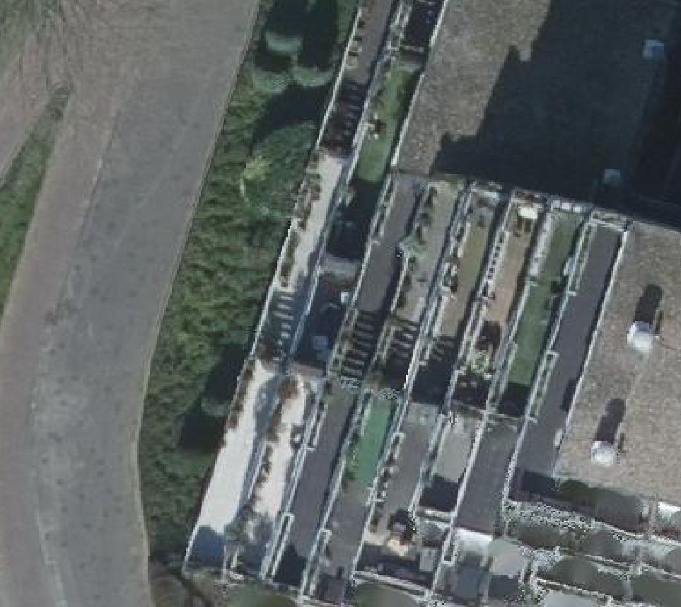 True ortho Luchtfoto op daksegment ingezoomd